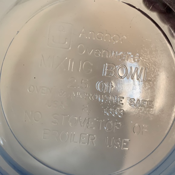 Anchor Hocking Ovenware mixing bowl cobalt blue 2.5 quart 1058 USA - Picture 7 of 9